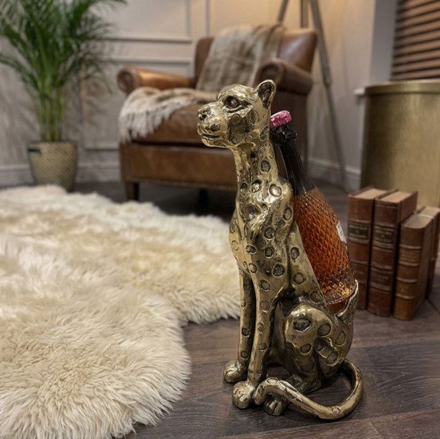 Gold Cheetah Bottle Holder