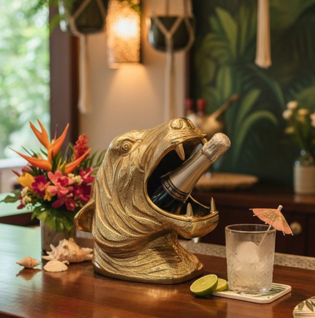 Tiger Head Bottle Holder
