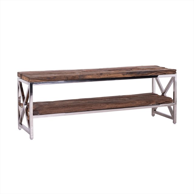 Kensington TV Bench in Stainless Steel