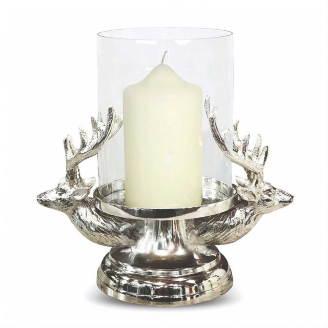 Highland Stag Hurricane Lantern Candle Holder