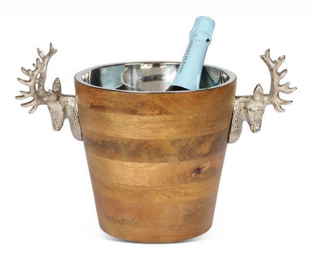 Huntsmen Stag Head Wooden Wine Cooler