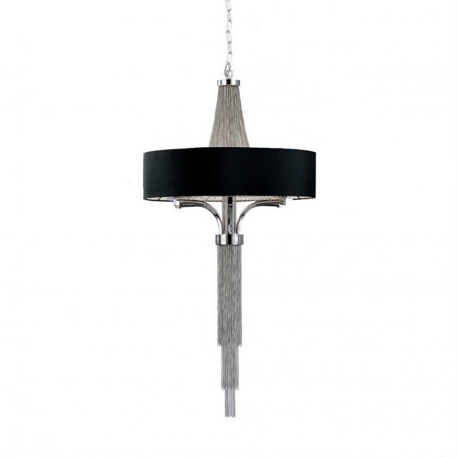 Langham Large Chandelier with Black Shade