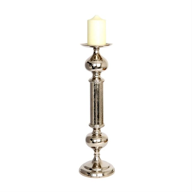 Pillar Candle Holder - Nickel Plated Aluminium