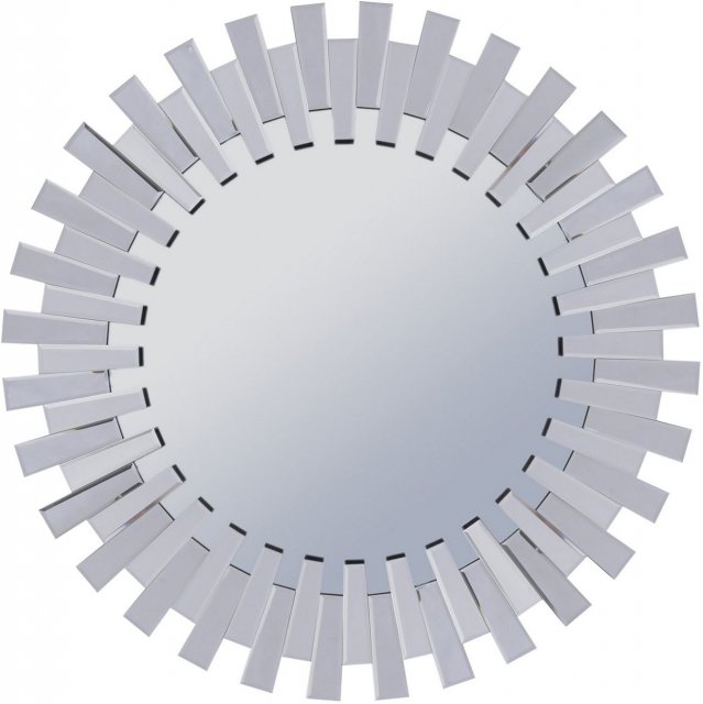 Berkeley Round Silver Faceted Mirror