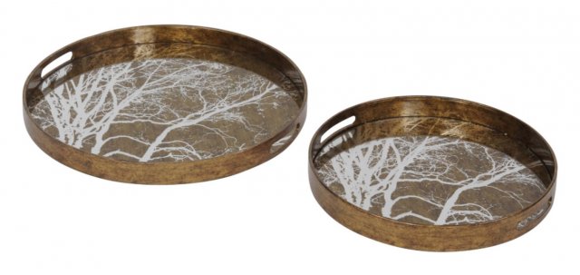 Vienna Set of Two Trays with Tree Design