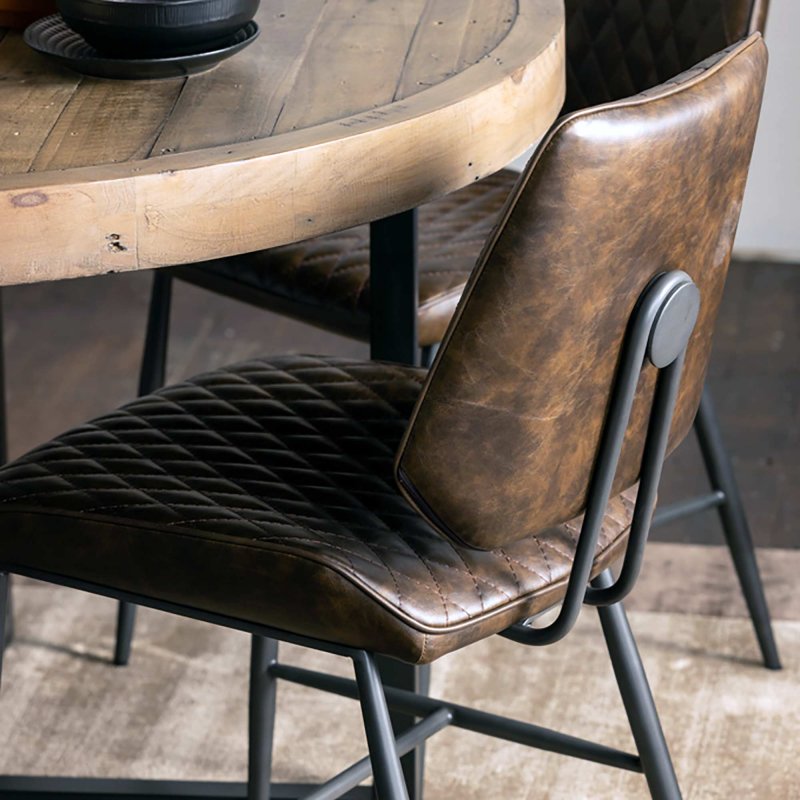 Leather Dining Chairs Faux Leather Brown Armchairs Luther Faux Leather Dining Chair Set Of Meadows Byrne main image 1