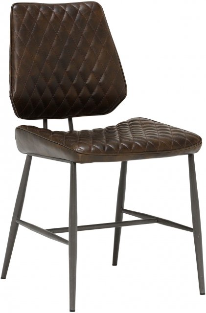 Dalton Dining Chair in Dark Brown Faux Leather