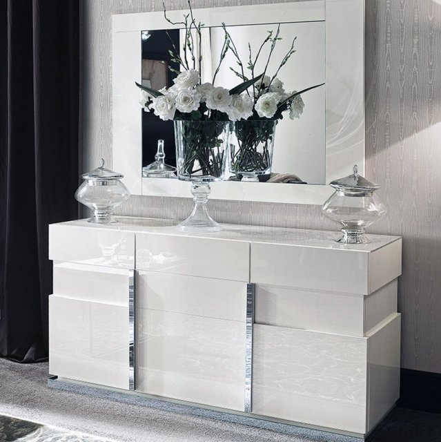 Manhattan Three Door Buffet in White Lacquer