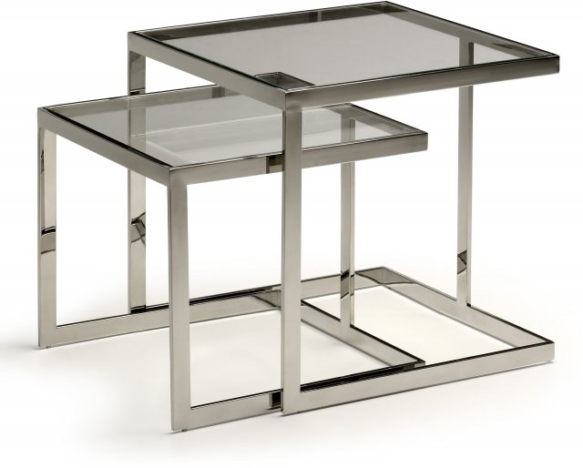 Juniper Nest of Tables - Polished Stainless Steel