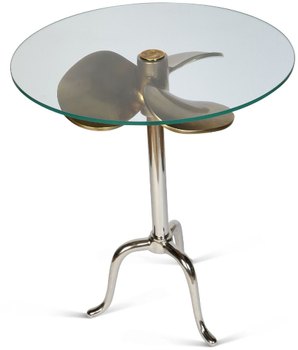 Propeller Antique Brass & Nickel Finish Side Table