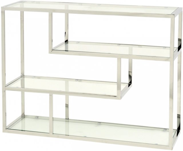 Linton Stainless Steel And Glass Small Modular Shelving Unit