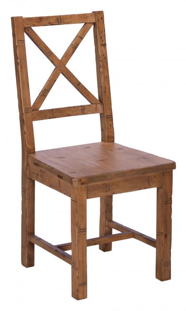 Key West Cross-Back Dining Chair - Wooden Seat