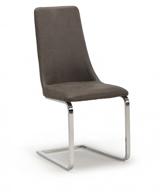 Cadiz Dining Chair - Dark Grey Faux Bison Leather