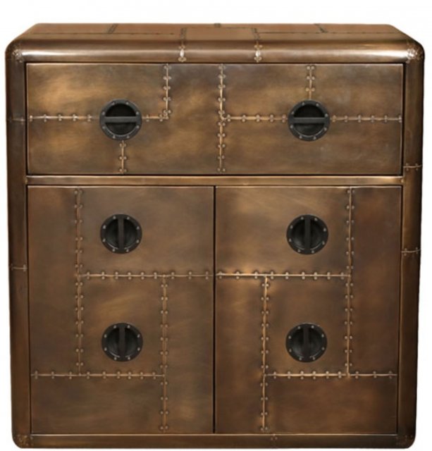 Aviator Chest Desk - Vintage Jet Brass