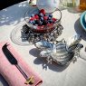 Small Bee Stand With Glass Bowl