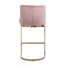 Bolton Bar Stool in Pink Velvet & Gold Finish