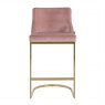 Bolton Bar Stool in Pink Velvet & Gold Finish