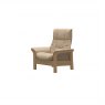 Stressless Stressless Windsor High Back 1 Seater Reclining Chair in Paloma Beige Leather & Oak Wood Frame