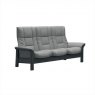 Stressless Stressless Windsor High Back 3 Seater Reclining Sofa in Paloma Silver Grey Leather & Grey Wood