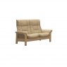 Stressless Stressless Buckingham High Back 2 Seater Reclining Sofa in Paloma Beige Leather & Oak Wood Frame
