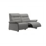 Stressless Stressless Mary 2 Seater Sofa with 2 Power Recliners in Paloma Silver Grey Leather & Grey Wood Frame