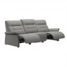 Stressless Mary 3 Seater Sofa with 2 Power Recliners in Paloma Silver Grey Leather & Grey Wood