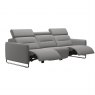 Stressless Stressless Emily 3 Seater Sofa with 2 Power Recliners in Paloma Silver Grey Leather & Chrome Arm