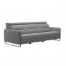 Stressless Emily 3 Seater Sofa with 3 Power Recliners in Paloma Silver Grey Leather & Chrome Arm
