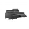 Stressless Stressless Emily 2 Seater Sofa with 2 Power Recliners in Noblesse Grey Leather & Chrome Arm
