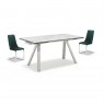 Salou Dining Set - Light Grey Ceramic Table with Six Cadiz Chairs in Velvet