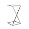 Paramount Glass-Top Sofa Side Table - Polished Stainless Steel