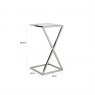 Fjord Glass-Top Sofa Side Table - Polished Stainless Steel
