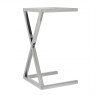 Paramount Glass-Top Sofa Side Table - Polished Stainless Steel