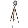 Rolls Headlamp Floor Lamp with Natural Wood Tripod