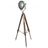 Rolls Headlamp Floor Lamp with Natural Wood Tripod