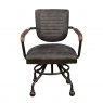Hudson Office Chair In Grey Leather