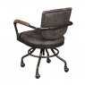 Hudson Office Chair In Grey Leather