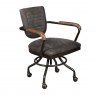 Hudson Office Chair In Grey Leather