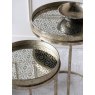 Libra Interiors Venetian Diamond Set of Two Side Tables in Antique Gold Finish