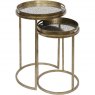 Venetian Set of Two Side Tables in Antique Gold Finish