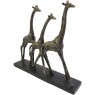 Libra Interiors Family of Three Giraffes Sculpture in Antique Silver Finish