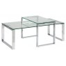 Katrine Coffee & Lamp Table Set with Clear Glass Tops