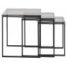 Katrine Nest of Tables - Smokey Glass Tops with Black Frame