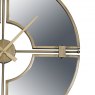Metropolis Gold Round Mirrored Wall Clock In Gold Finish
