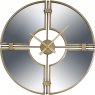 Metropolis Gold Round Mirrored Wall Clock In Gold Finish
