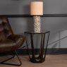 Catalina Bronze Gilded Sofa Side Table with Glass Top