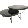 Fulham - Set of Two Round Coffee Tables with Black Tinted Glass