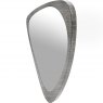 Matera Iron Framed Abstract Small Wall Mirror In Brushed Grey Finish