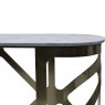 Milano Console Table in Metallic Black Nickel Finish with Grey Marble Top