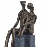 Couple Sitting on a Block in Bronze Finish